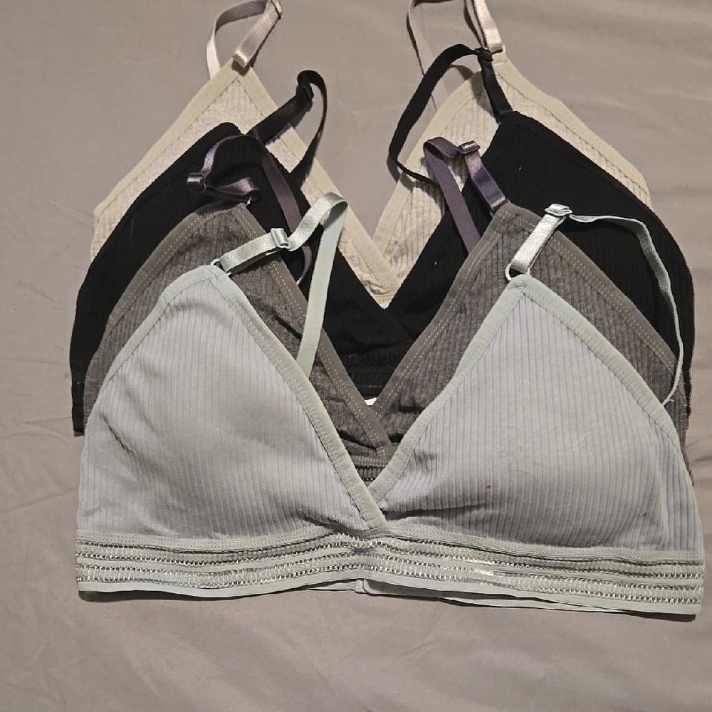 Women's Intimates Bralette Set - Black, Gray, Cream